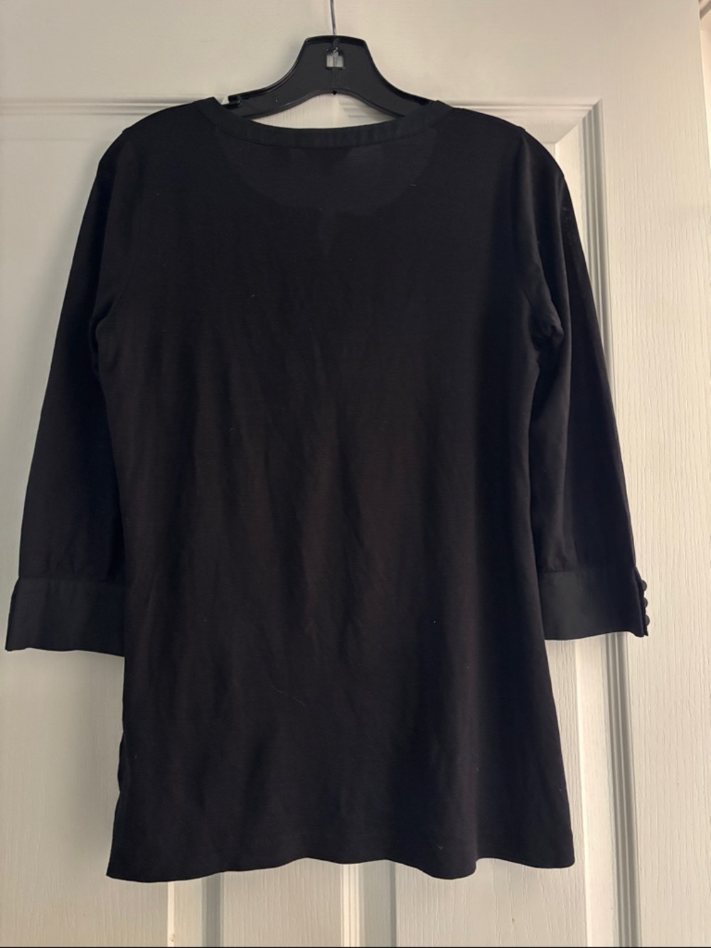 Ted Baker 100% Spun Silk Button-Front Tuxedo Tunic Top Sz 2 - Picture 5 of 7